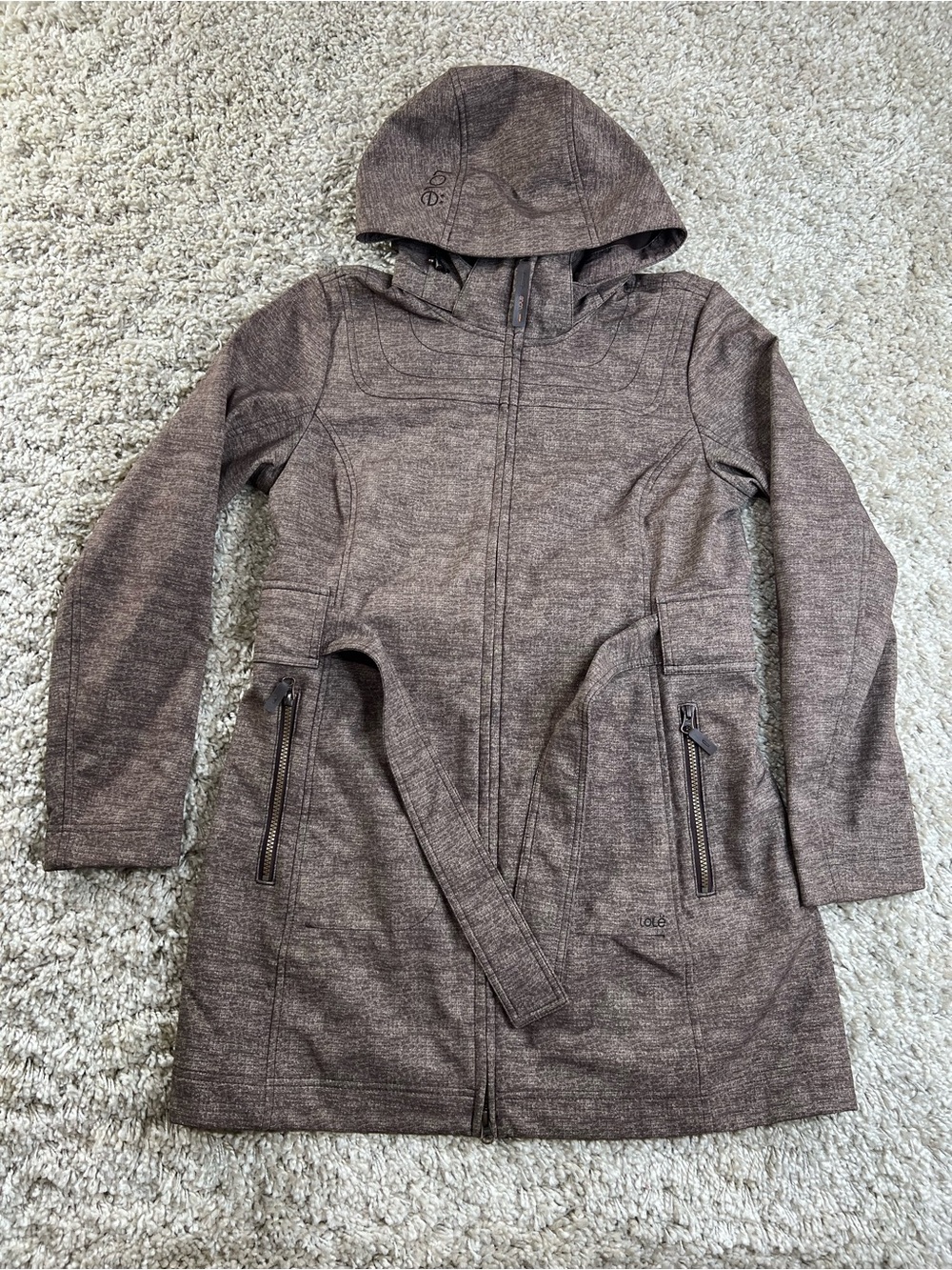Lole Women's Hooded Belted Trench Coat - Taupe Brown
